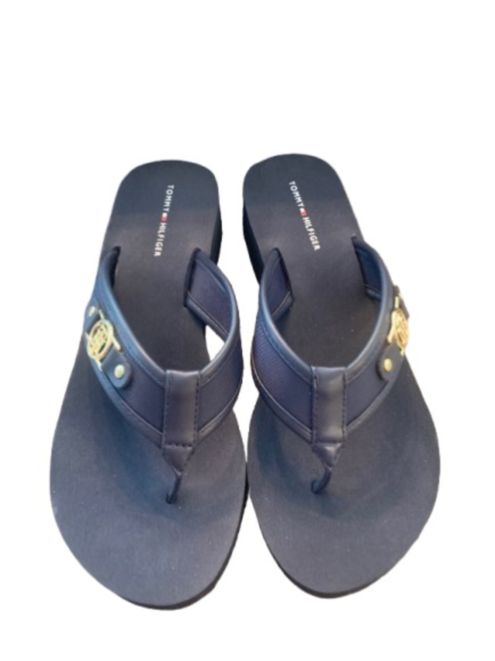 Tommy Hilfiger Rumia Navy Blue Platform Flip Flops Sandals Women’s Size 8 NIB